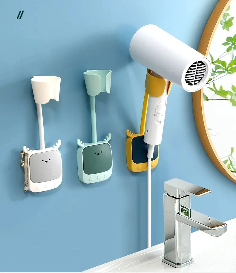 

New Hands-free Fixed Hair Dryer Free Hands Hair Dryer Wall Mount Shelf Lazy Hair Dryer Stand Dryer Holder