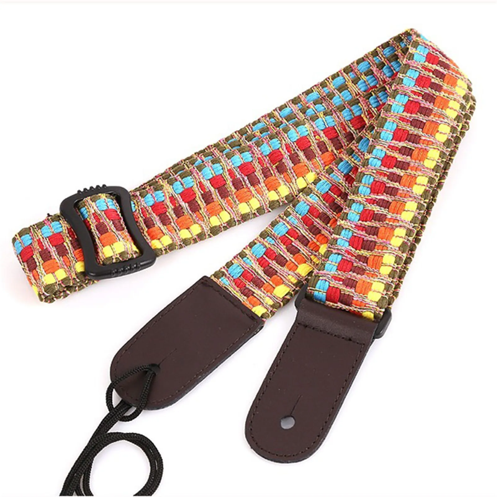 136cm Guitar Strap With Adjsutable Buckle Rainbow Ukulele Shoulder Strap Diagonal Span Accessories For Guitar Ukulele Banjo