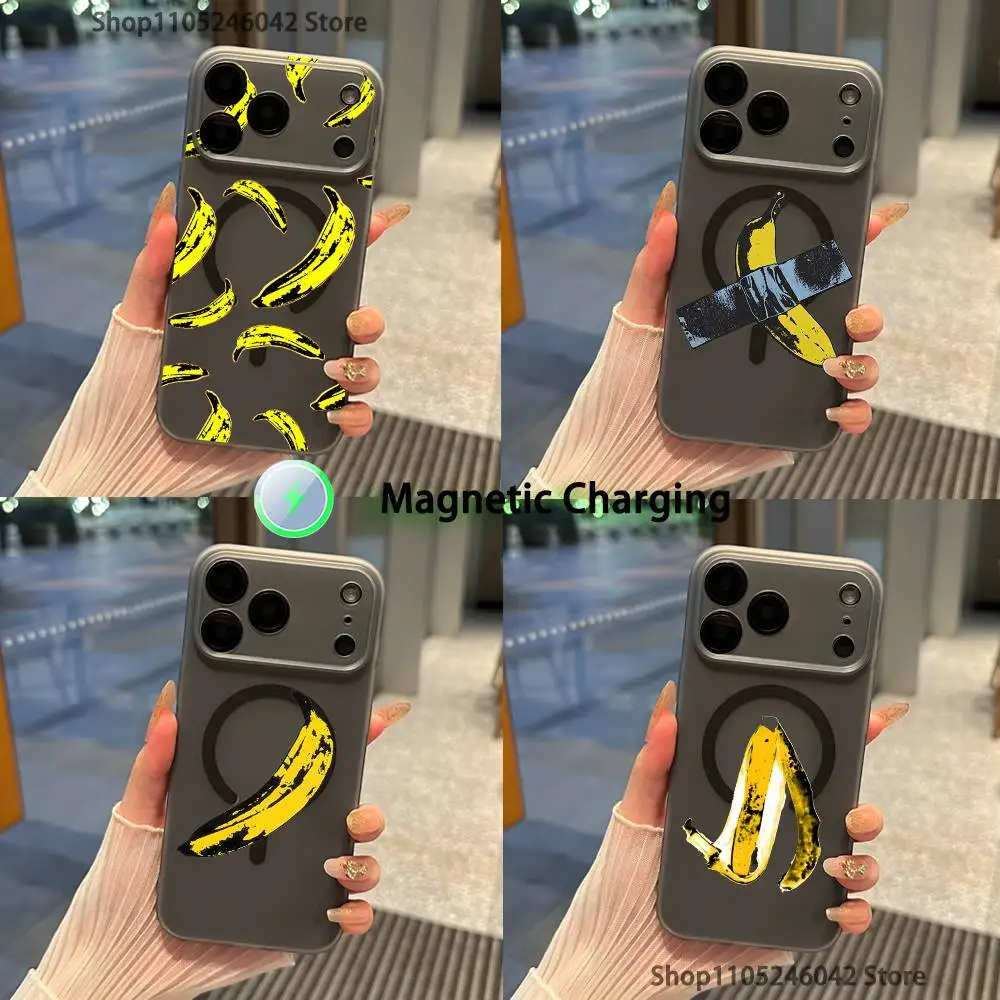 

A-Andy W-Warhol Art Banana For iPhone 17,16,15,14,13,12,11,Pro,Max,Plus Transparent gray Phone Case Magnetic Wireless Charging