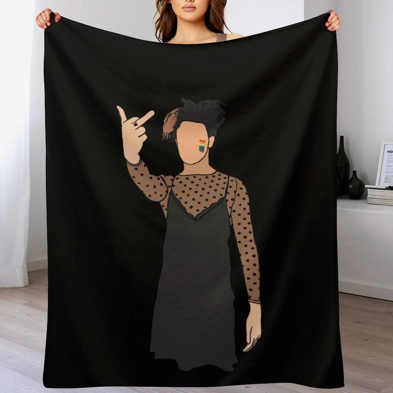 

Yungblud in a dress Throw Blanket Breathable Lightweight Blanket for Adults Kids