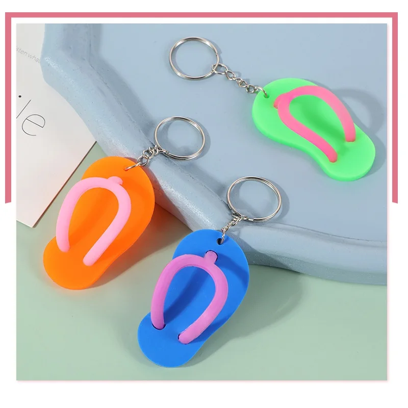 Cute 3D Mini EVA Beach Hole Croc Shoe Keychain Bag Charm Pendant Accessories Slipper Keyring Floating Key Chain Dog Cat Shoe