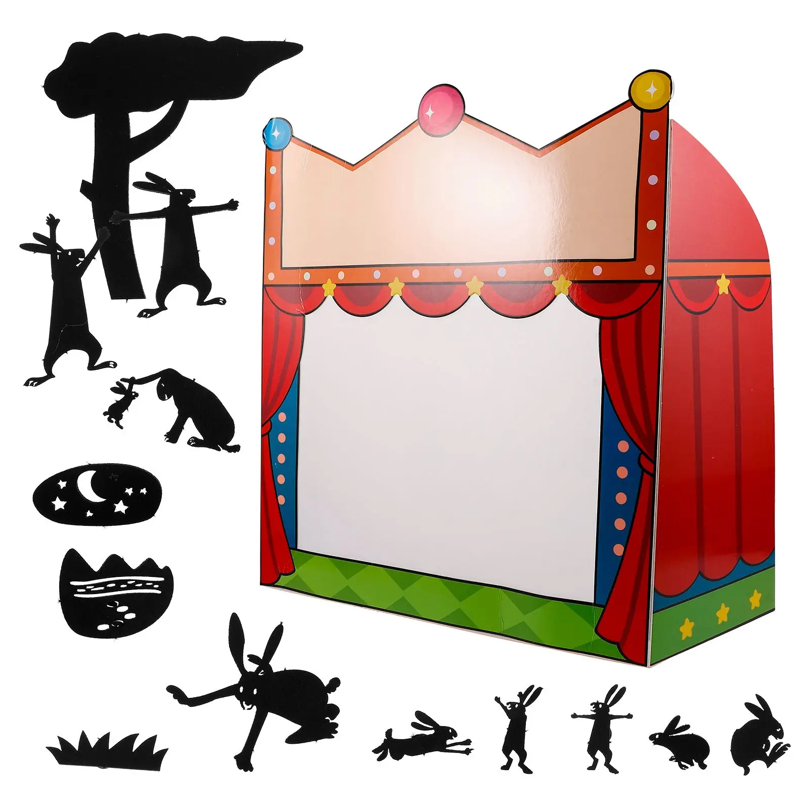 Shadow Stage ช่วยสอน Carnival Circus ฉากหลัง Shadow Puppet ทําชุด Diy โครงการวิทยาศาสตร์เครื่องมือเด็ก Craft ชุด