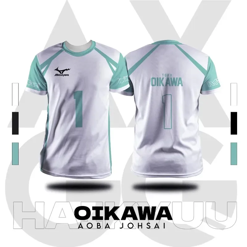 Bandai Haikyu Aoba Johsai Volleyball Jersey Oikawa No 1 Cosplay T Shirt Summer Breathable Quick Dry Athleisure Tee 2026