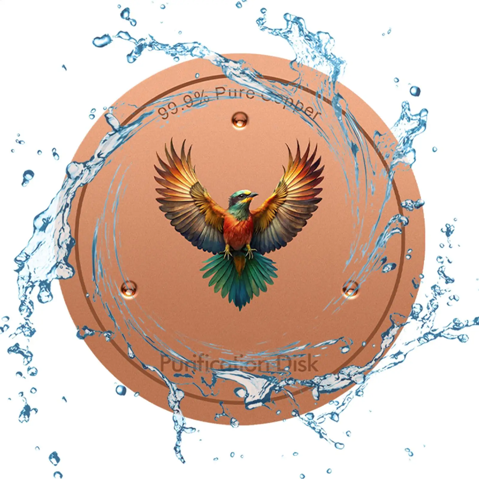 Copper Disc For Bird Bath 10cm Water Cleaning All-Season Outdoor Bird Bowl Cleaner Disc For Outdoor Garden Backyard Pond Deck