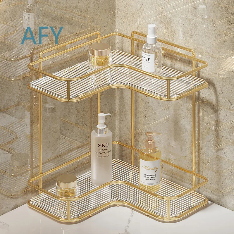 Bathroom Rack for No Drilling Wall Mount Basin Tripod Holder Adjustable Towel Shelf Organizer for Sink Area Bathroom Storage