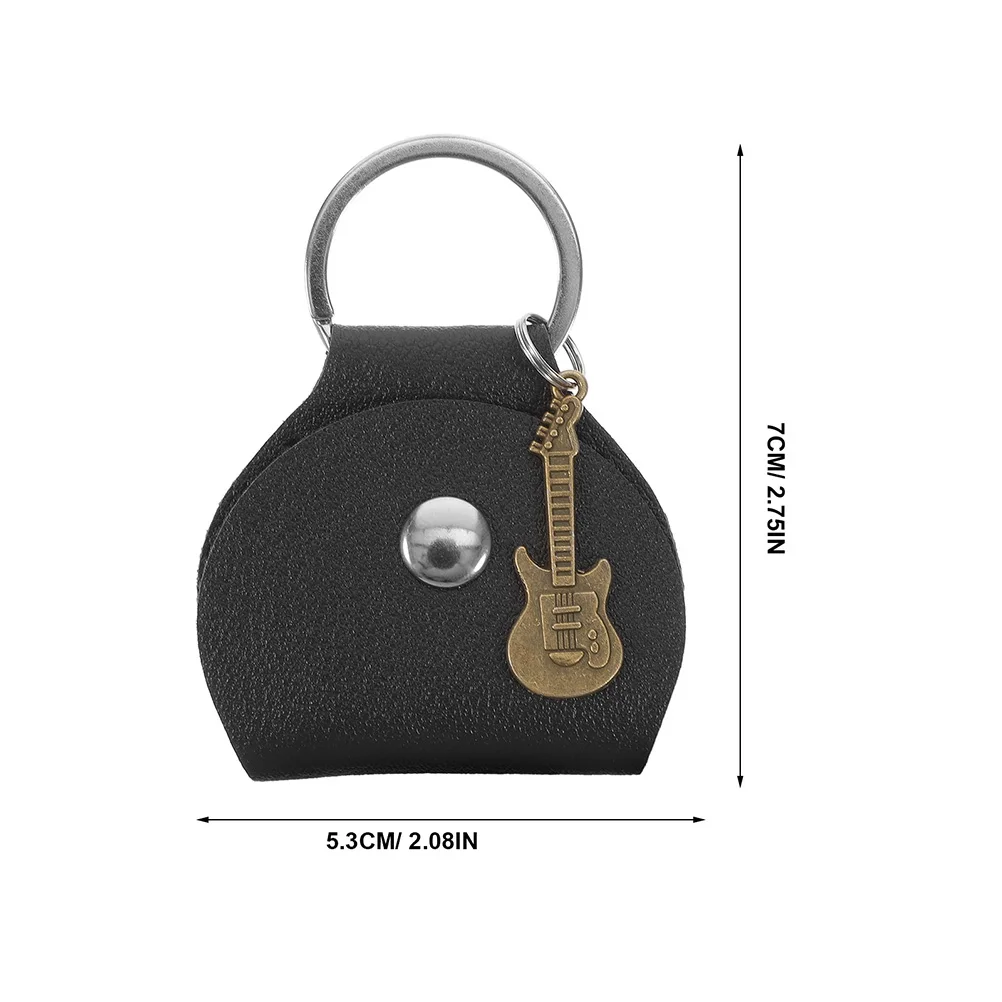 

4Pcs Lightweight Guitar Pick Holder Keychain Case with Guitar Pendants for Travel