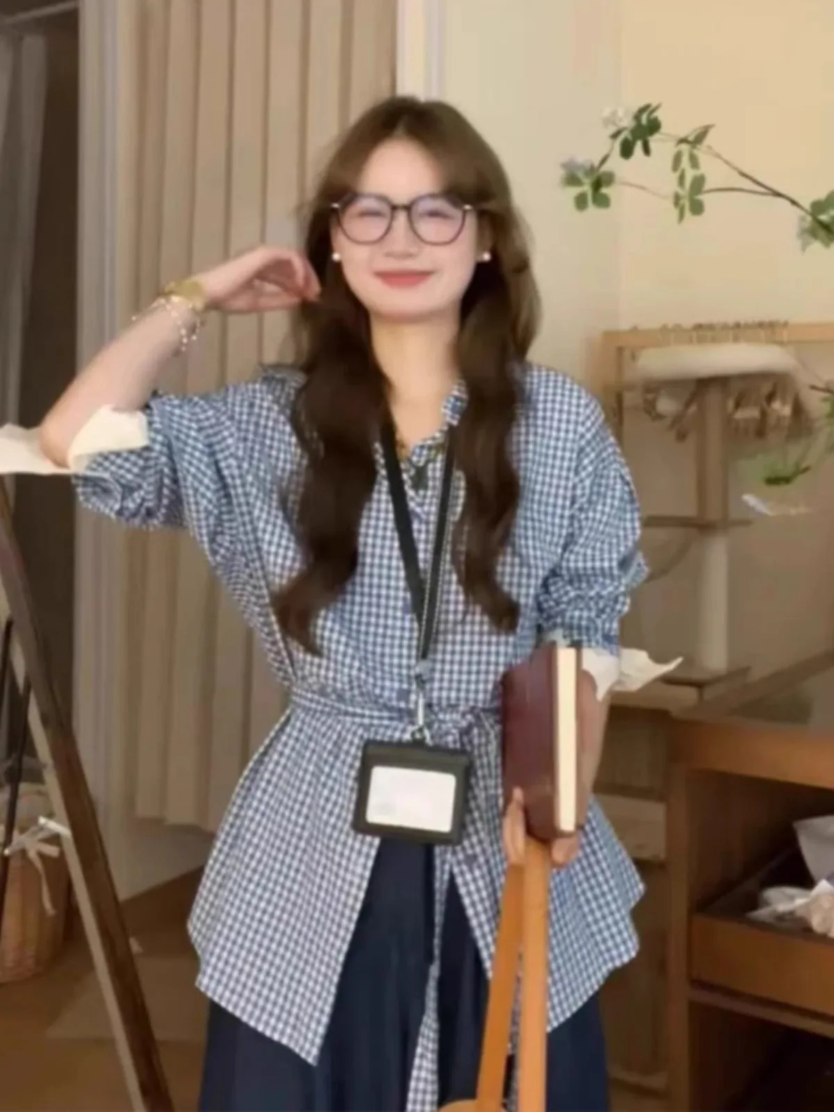 

Salt Series Design Cheered irt Waist Cinching Belted Versatile Spring 2026 New Sle Korean Sle Straight Cut Polyester ...