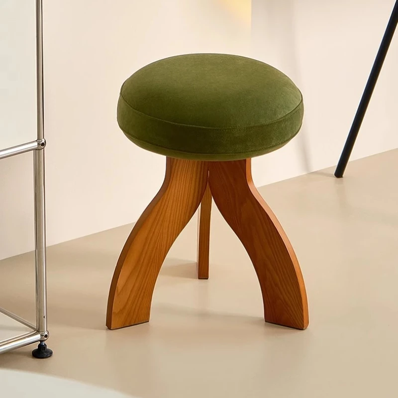 

Jellyfish solid wood shoe changing household bedroom dressing stool low stool