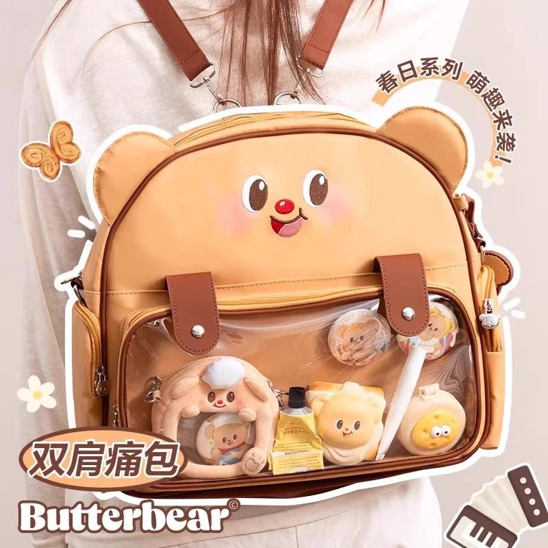 Nowy Plecak Butter Bear, Kreskówkowy Butter Bear Itabag, Gadżety Anime, Prezent Świąteczny, Półprzezroczysty Ekspozytor na Odznaki, Do Dojazdów do Pracy