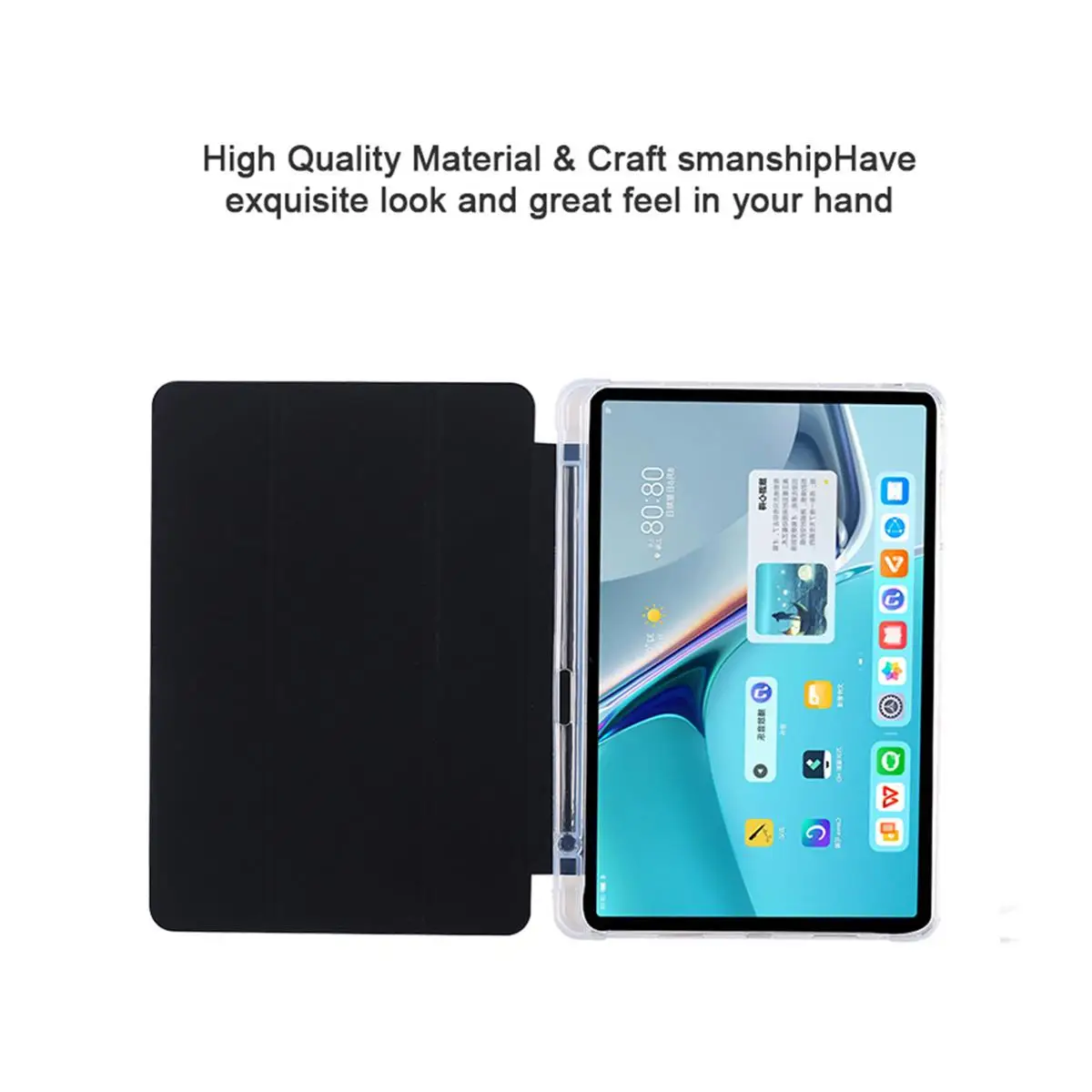 حافظة ناعمة شفافة لهاتف Xiaomi RedMi Pad SE 11 2025 مقاس 11 بوصة مع غطاء حامل القلم الرصاص