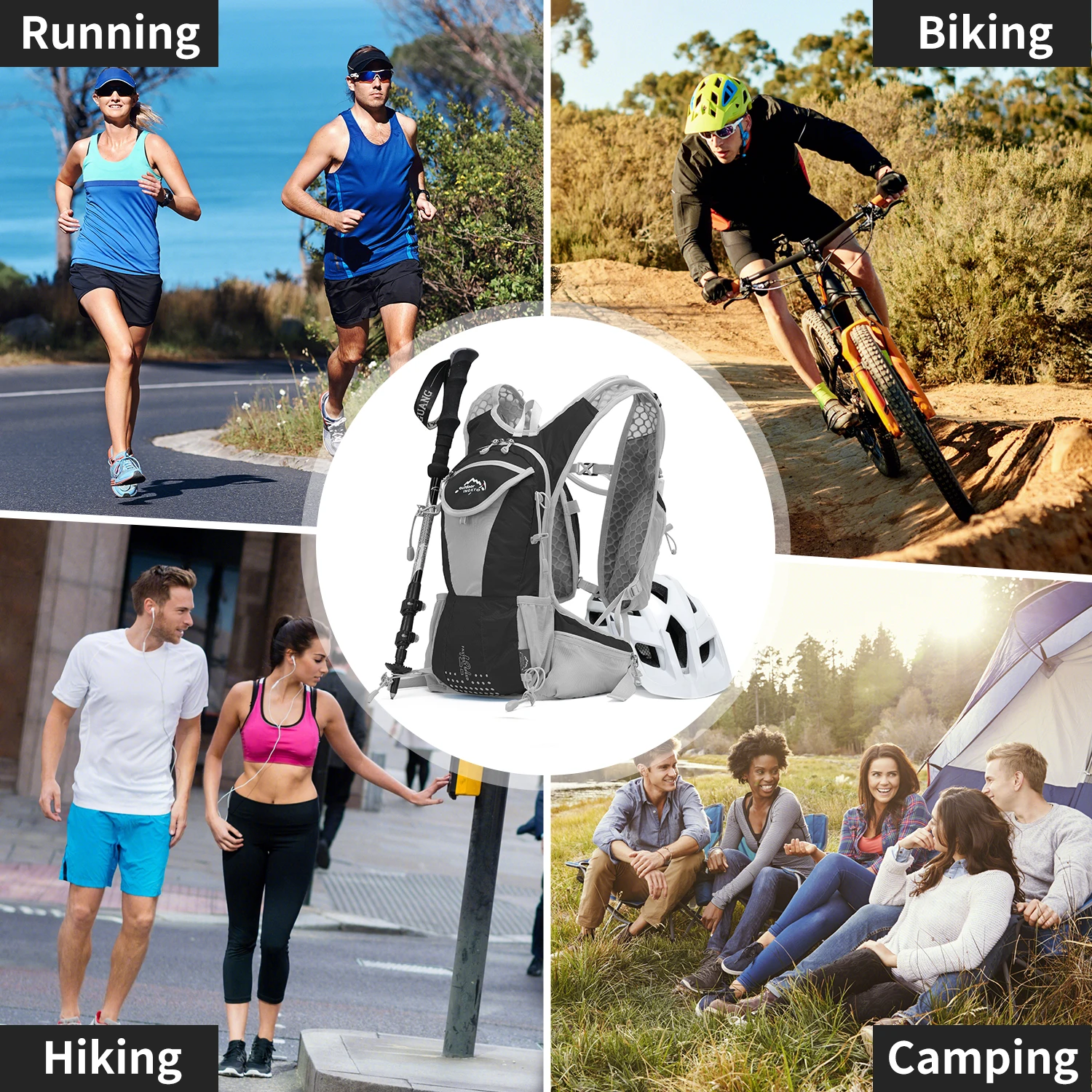 Zaino per Idratazione da 12L, Zaino da Ciclismo, Gilet per Idratazione da Corsa, Adatto per Uomini e Donne, per Trail Running e Alpinismo, 2L