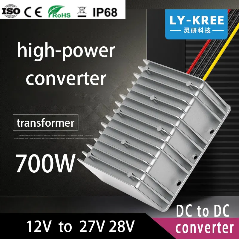 

LY-KREE Преобразователь DC12V в DC27V DC12V в DC28V Адаптер питания Модуль повышения Регулятор напряжения Автомобильный источник питания 20A 30A 700W