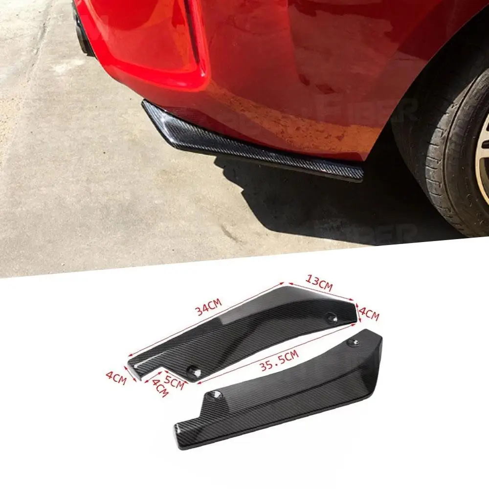 2Pcs / Set Universal Car Rear Splitters Canards Diffuser Side Bumper Fin Scratch Protector Black Wrap Angle Winglet Mudguards