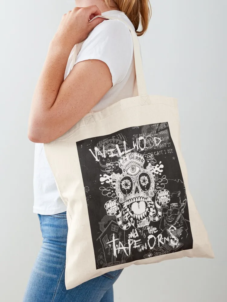 

Will Wood and The Tapeworms Artwork Design Tote Bag shopping trolley bag canvas tote custom tote bag Canvas stote