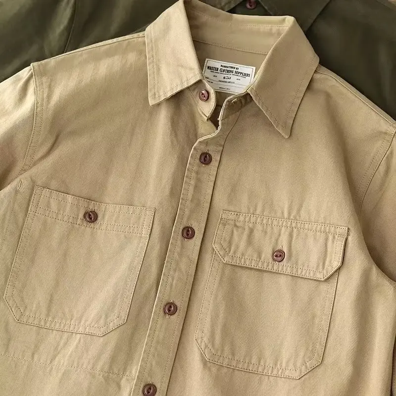 

American Heavyweight Retro Long Sleeve Loose Tough Guy Hunting Shirt Men Spring Coach Jacket Coat