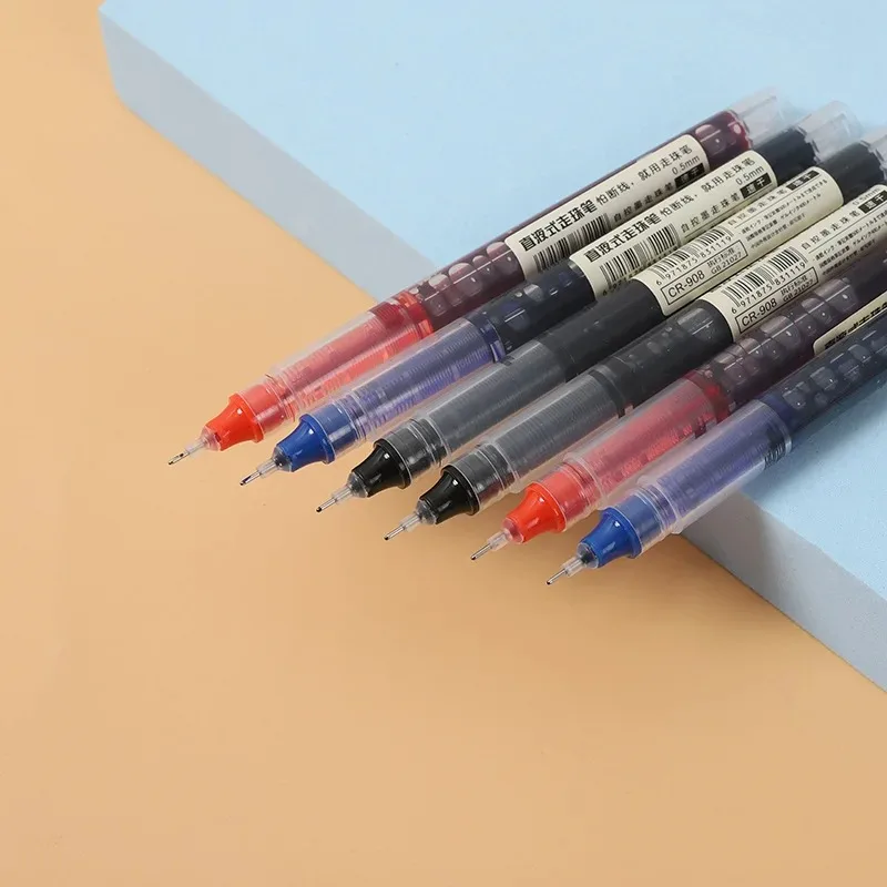 Gel Pen with Fine Nib, Big Ink Capacity, Business Office and School Stationery, Office Ballpoint, Black, Blue and Red