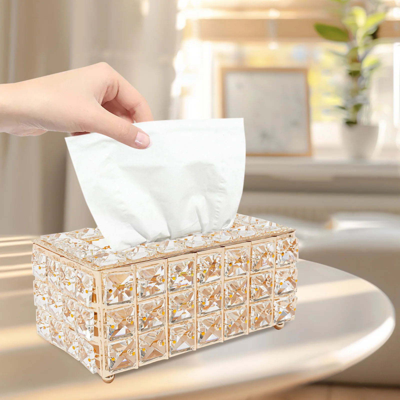 

Paper Box, Crystal Tissue Box, Crystal Napkin Holder