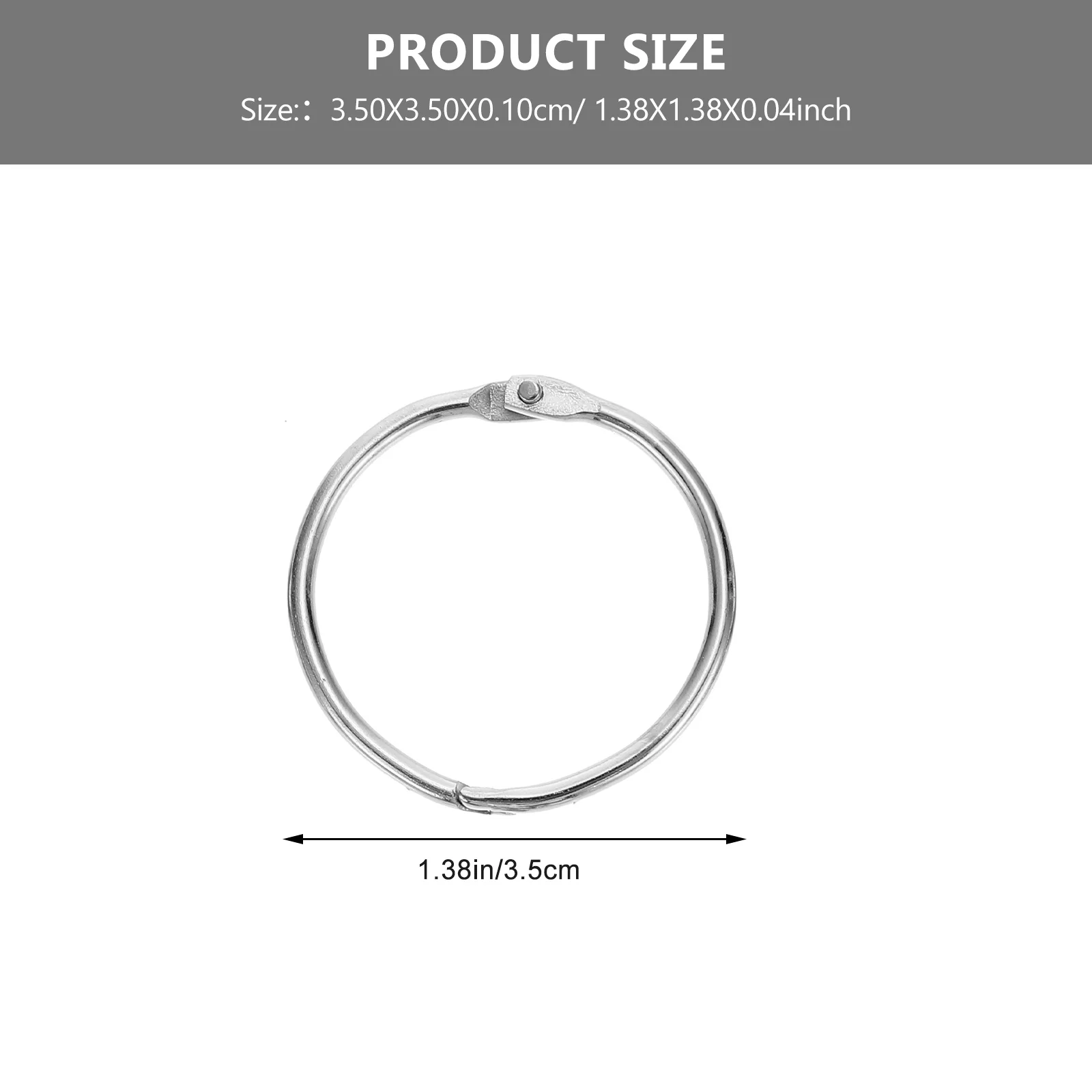 50 قطعة حلقات الموثق أوراق فضفاضة مادة الحديد سطح أملس مرنة مريحة DIY بها بنفسك مكتب المدرسة الموثق خواتم #4