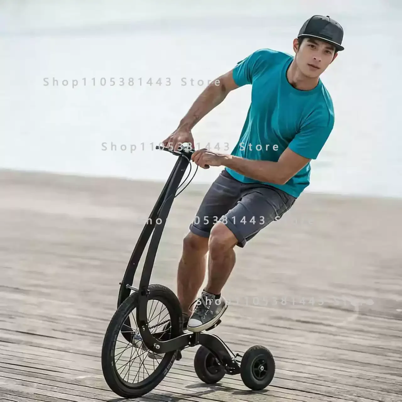 20 Inch Exercise Half Bike Bicycle Scooter Stand Riding Fitness Fold