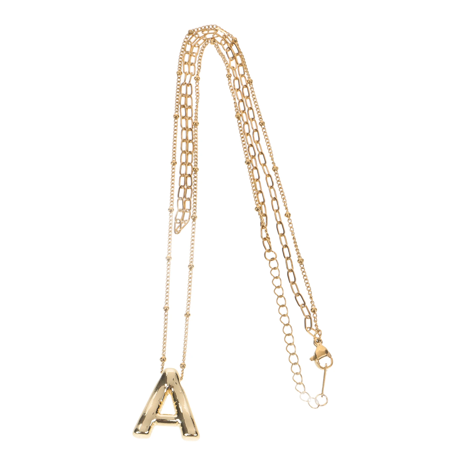 

Stylish Letter A Pendant Necklace For Women Men Simple Cool Dainty Chain Jewelry Lightweight Wear Resistant Charm Decorative