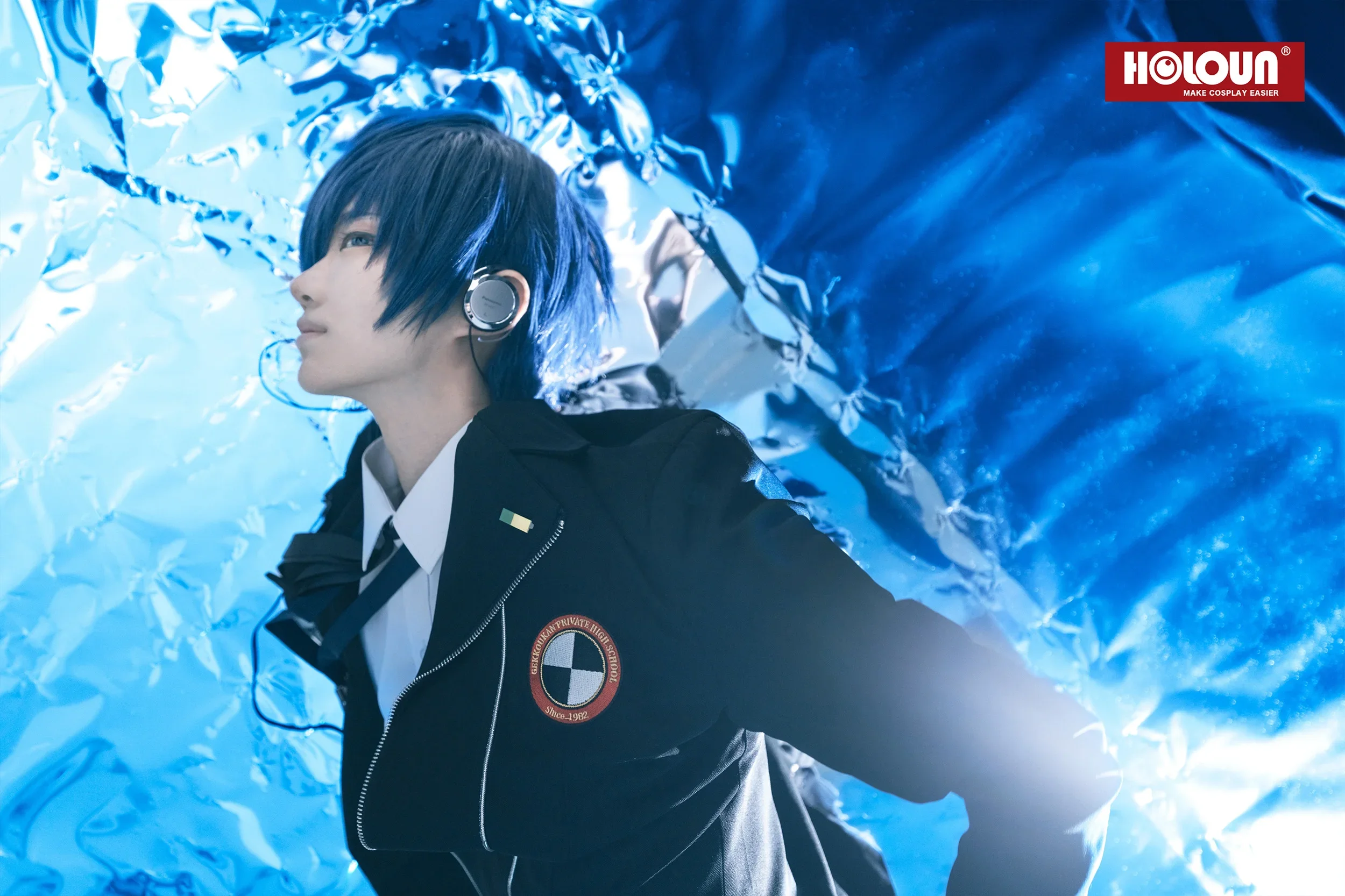 Cosplay Game P3 Makoto Yuki Cosplay Costume Wig Gekkoukan High School Uniform Embroidery Suit Pants Shirt Daily Wearing Gift