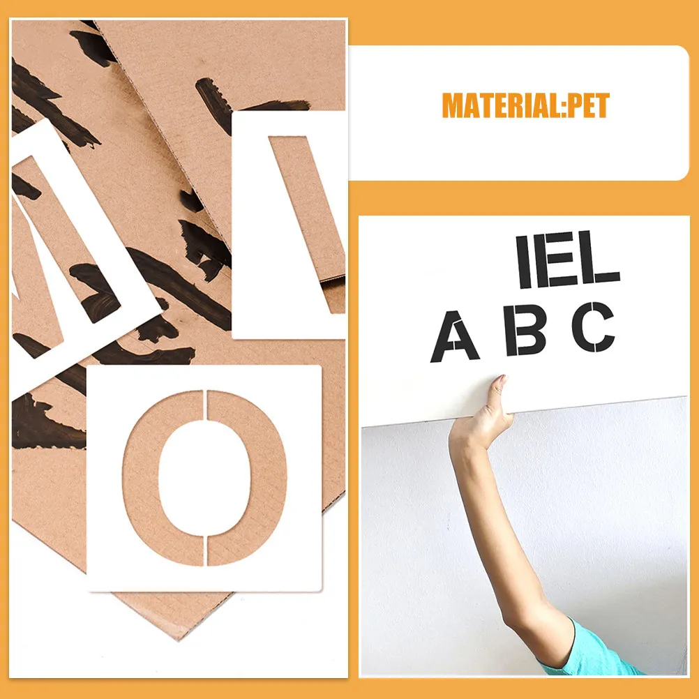 72Pcs Letter Number Stencils Reusable Plastic Stencil Set for Spray Paint Signs DIY Art Projects Scrapbooking Craft