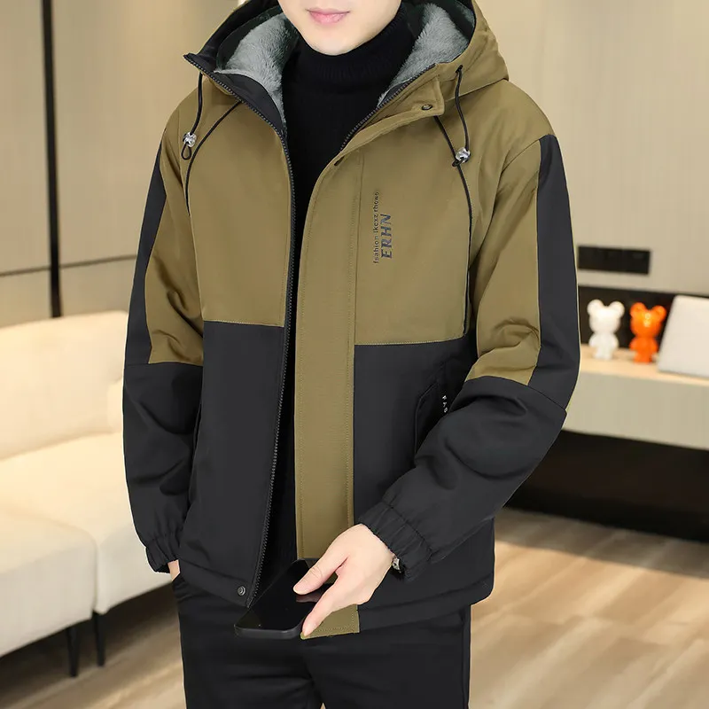 

Мужская зимняя куртка Jaet 880 с капюшоном, повседневная, свободного кроя, из утолщенного полиэстера, с длинными рукавами, на молнии, для повседневной носки