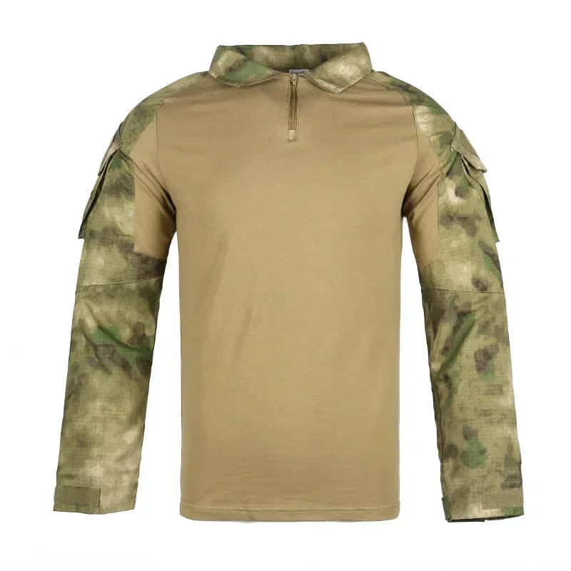 Men\'s Outdoor Tactical Hiking T-Shirts,Hunting Camouflage Long Sleeve Hunting Climbing Shirt,Male Breathable Sport Clothes