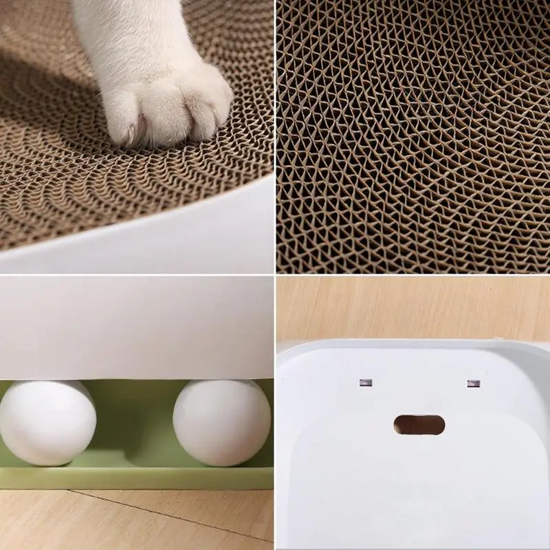 Cat Scratch Pad Recycle Corrugated Scratcher Long-lasting Furniture 2 In 1 Oval Shape Cat Scratch Pad For Couch & Sofa Protector