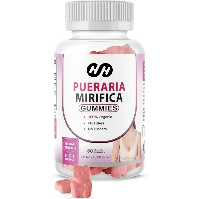 

Биологически активная добавка Pueraria Mirifica в форме жевательных конфет - концентрированный экстракт чистого корня 10:1, 60 капсул, вегетарианская, подходит для женщин.
