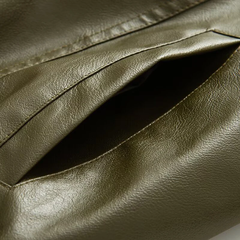 ZERAINS américain rétro moto veste en cuir veste courte femmes automne nouvelle ample décontracté polyvalent veste en cuir