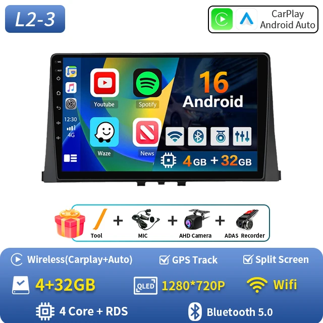 Android 16 Carplay Car Radio Stereo Multimedia Video Player For Citroen Berlingo 2019 Peugeot Partner Rifter 2020 For Opel Combo image 3