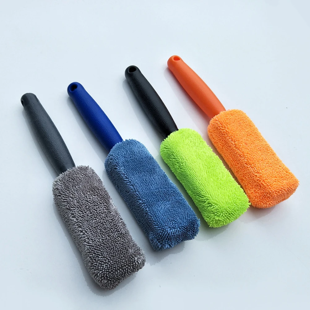 

4pcs Car Motorcycle Wheel Tire Superfine Fiber Brush Hub Clean Wash Useful Brush Car Truck Motorcycle Bike Washing Cleaning Tool