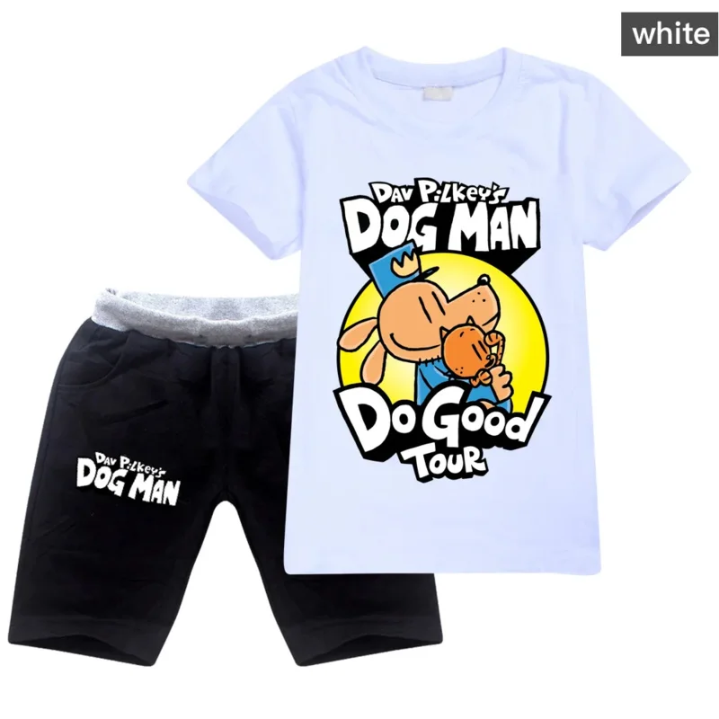 Dog Man girls boys clothes set summer kids tshirt pants casual sport suits 2PCs Dogman tracksuit outfits children's clothes