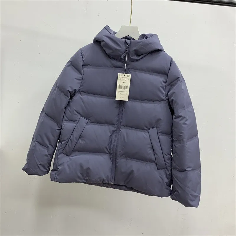 Women\'s Hooded Down Jacket 2022 Winter Duck Down Filling Thicking Loose Warm Solid Color Korean Casual Short All-match Coat