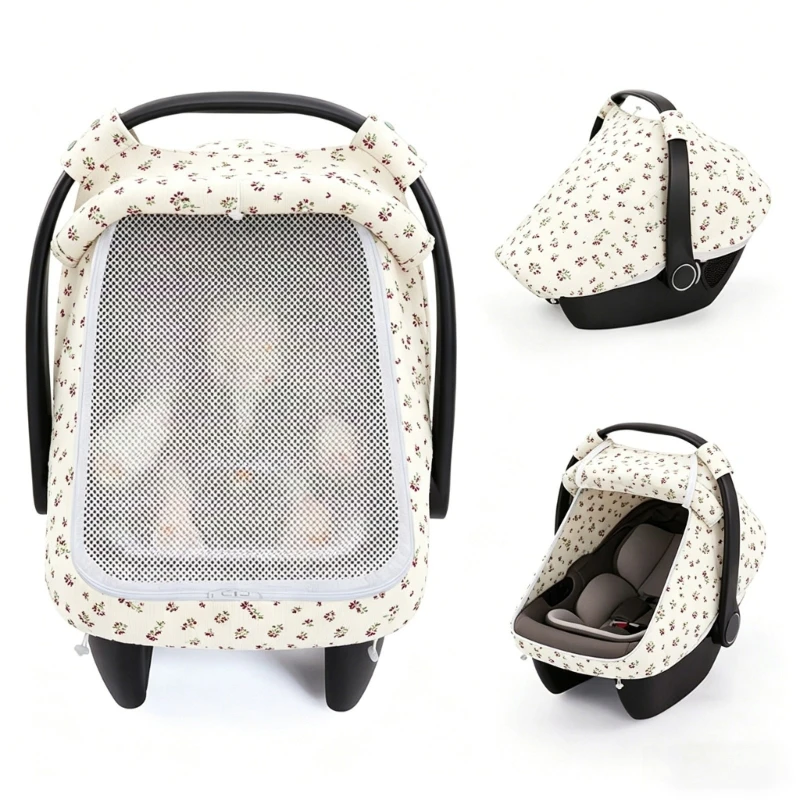 Schöne Muster-Abdeckung für Kinderwagenkörbe, Windschutz für Kinderwagen, Tragetasche, Schutzhülle für Babys und Kleinkinder A2UB – Detail 6