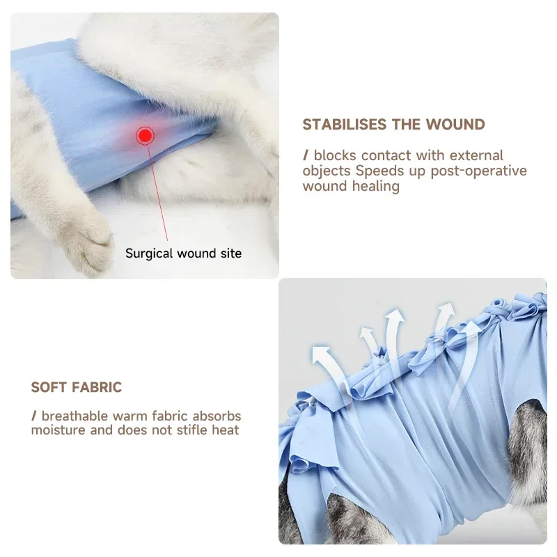 Anti-licking Sterilization Cat Clothes Recovery Suit After Surgery Breathable Physiological Puppy Anti-scratch Body Strap Vest