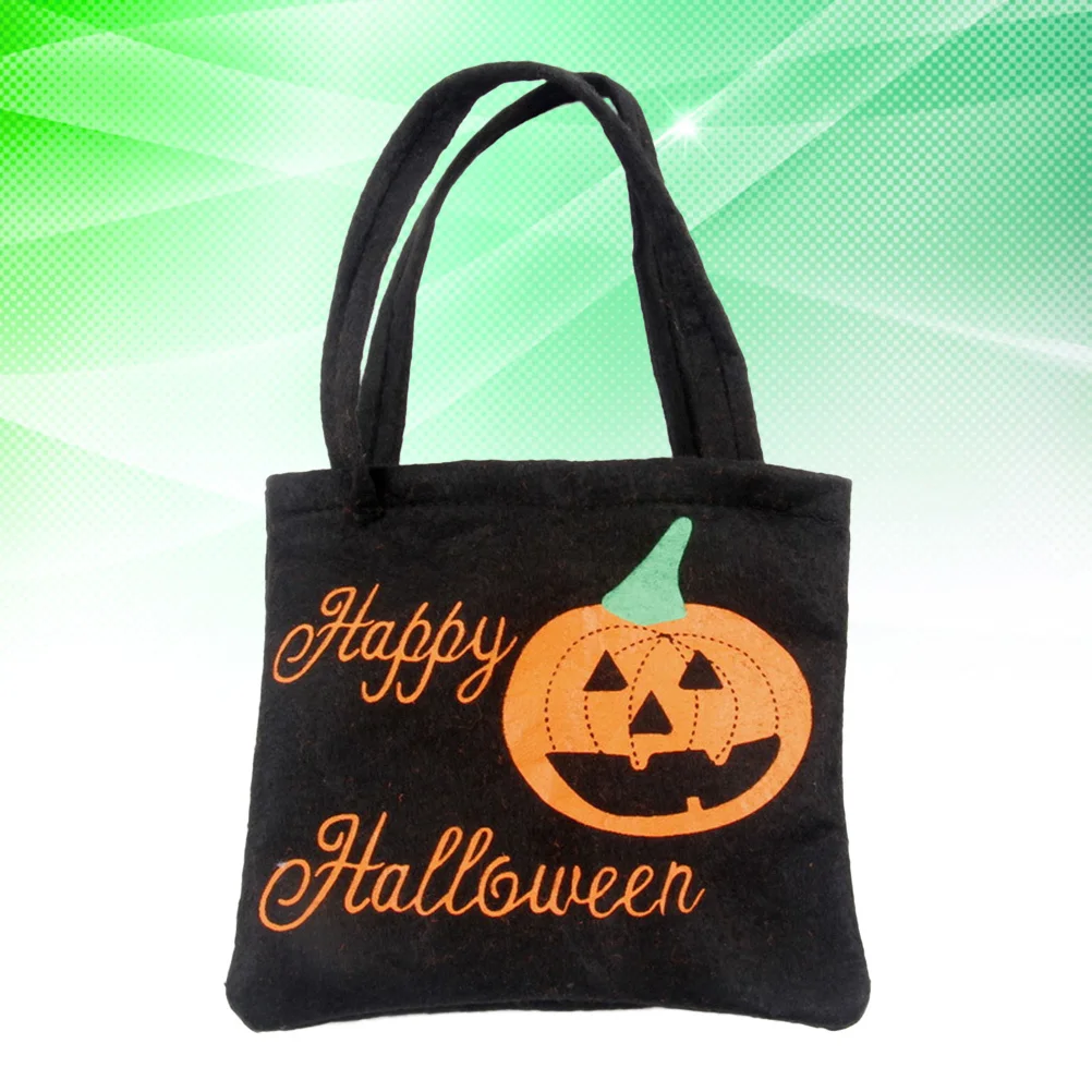

Halloween Candy Bags Black Classic Print Large Capacity Non-Woven Fabric Kids Treat Bags Comfortable Texture Halloween