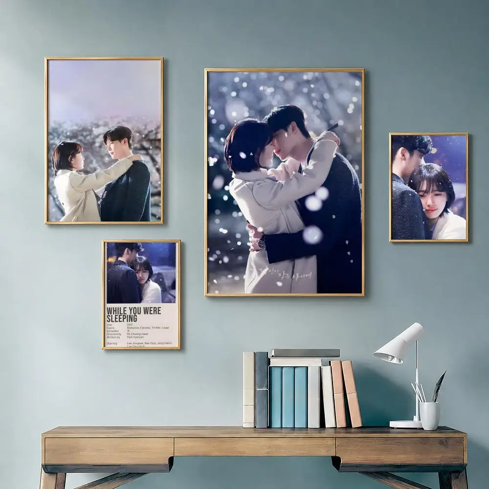 Popular Drama W-While You Were SleepingS Poster Vintage Retro Anime Poster Stickers Peel and Stick Wall Art Home Decor