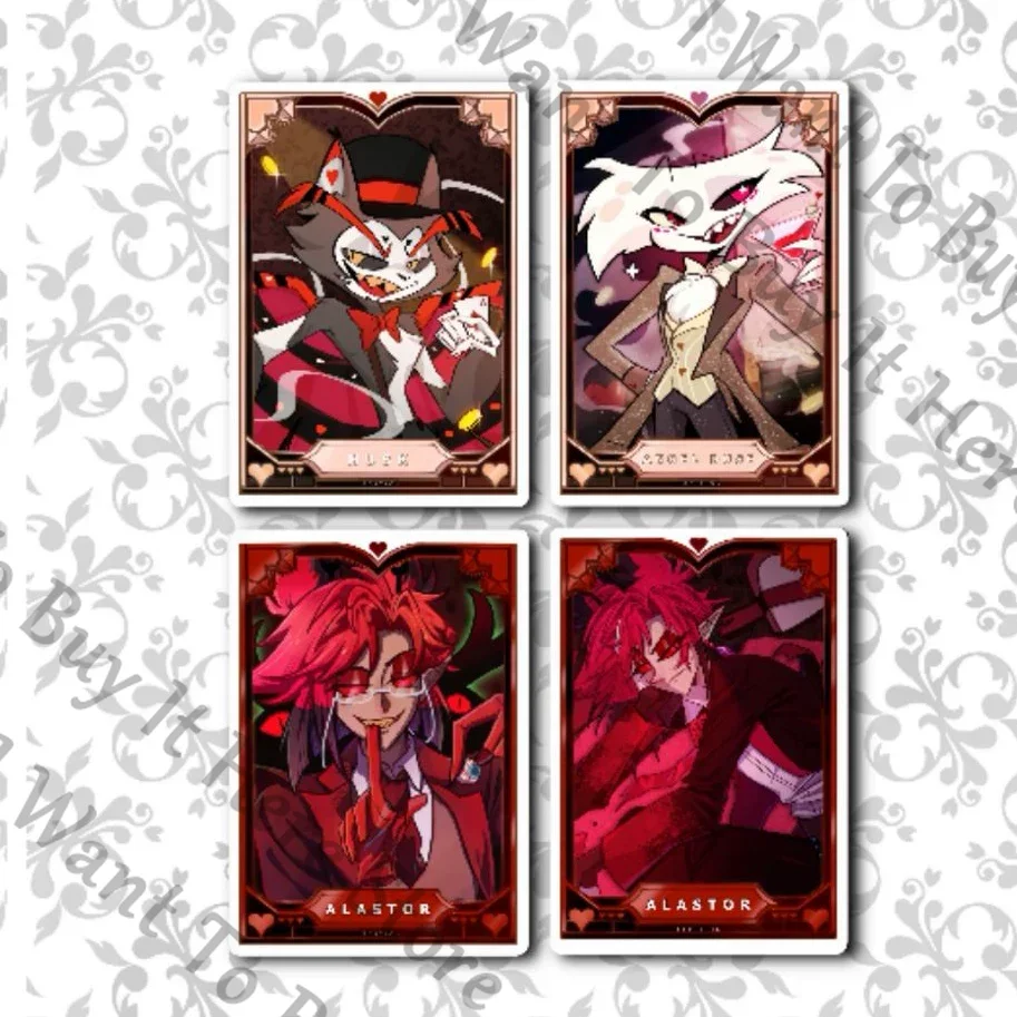 Hazbin Hotel Alastor Vox Lucifer Morningstar Sir Pentious Lute Cosplay Anime Lesser Calorie Trading Card Collectible Cards Fans