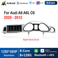 8.8 inch for Audi A6 A6L C6 2005 - 2012 Android Car Radio Video Multimedia Player 1280*480P Right Hand Drvie Bluetooth 4G WiFi