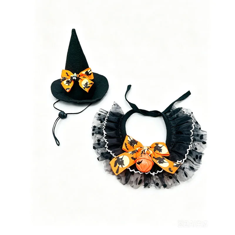 Nieuwe katten-speekendoek en hoed combinatie Halloween huisdier sjaal honden driehoekige bandage
