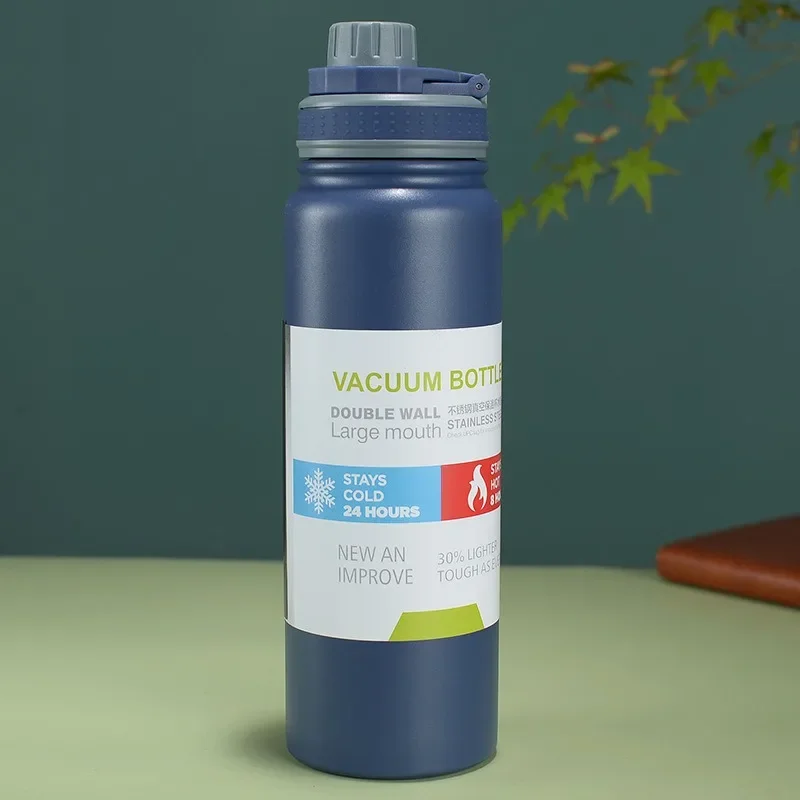600/800/1000 مللي 304 مكنسة من الفولاذ المقاوم للصدأ قوارير سعة كبيرة كوب معزول المحمولة الترمس الرياضة في الهواء الطلق زجاجة ماء