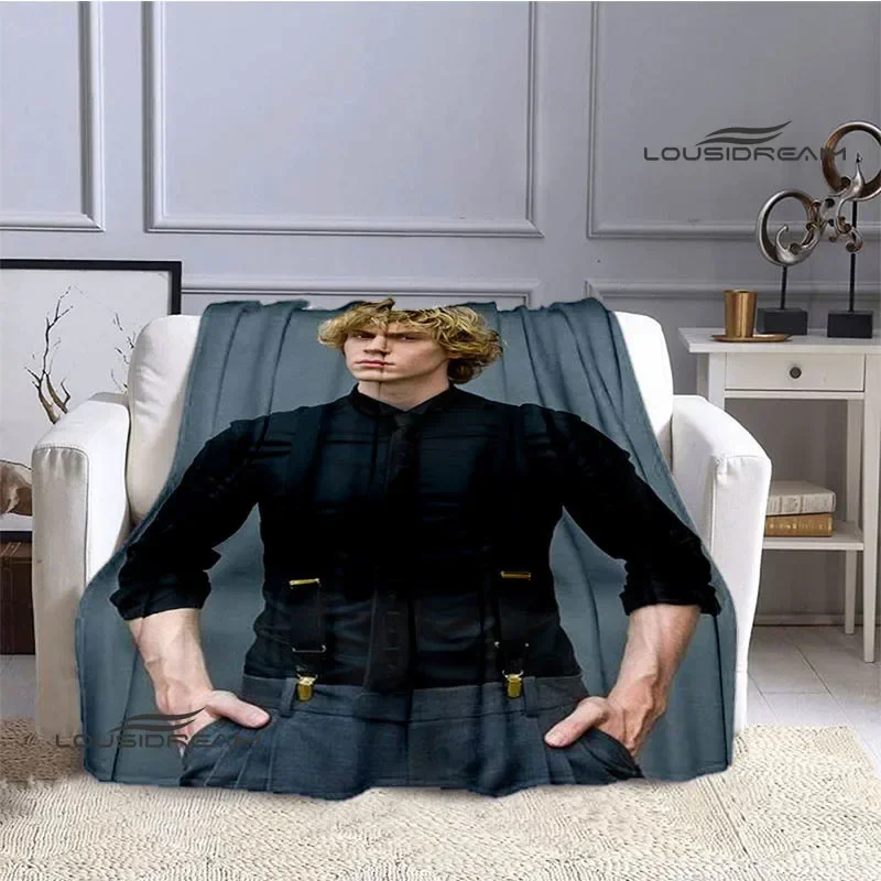 3D Evan Peters pattern printed blanket fashion keeps warm beautiful blankets soft and comfortable blanket birthday gifts