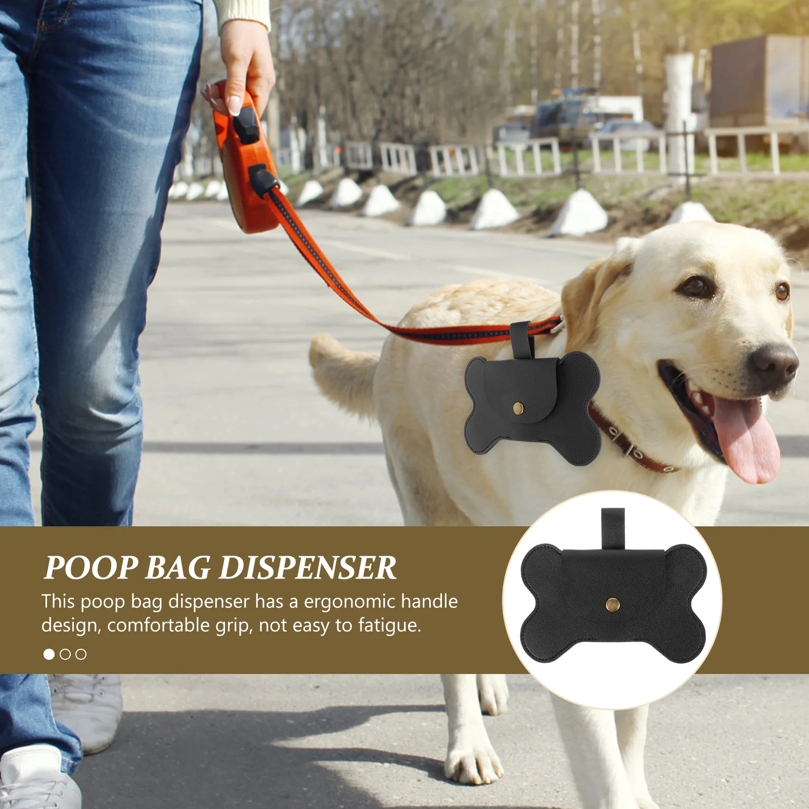 

Dog Poop Bag Holder Portable Dispenser Ergonomic Handle for Walking Outdoor Waste Bag Holder Organizer