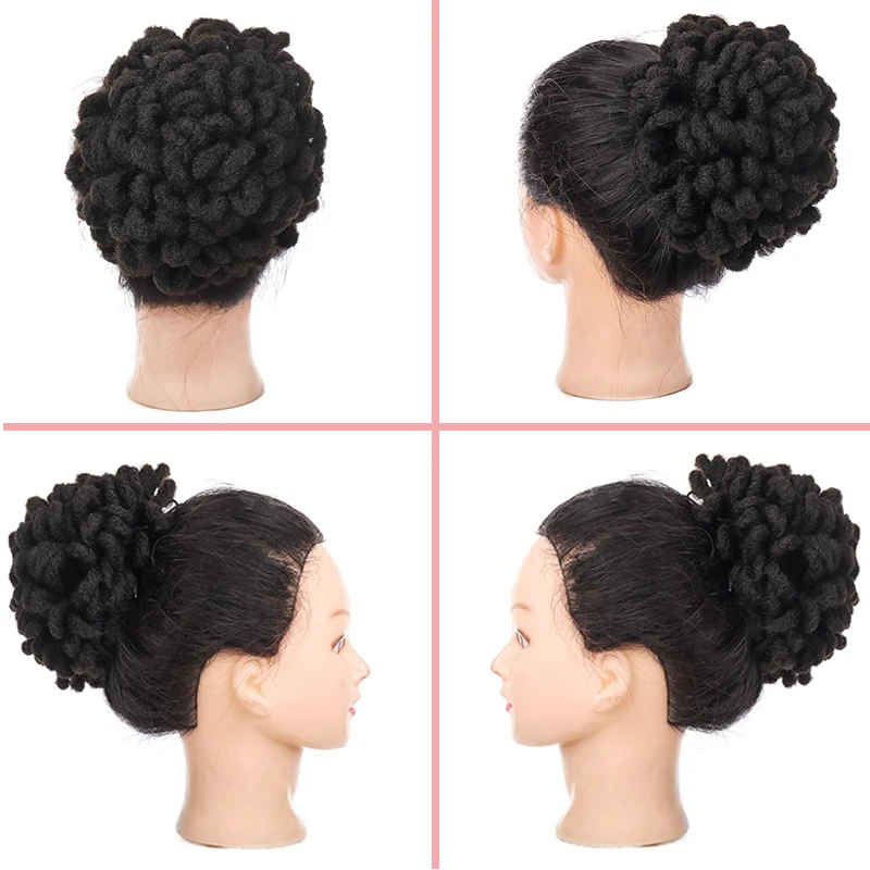 New Concubine Synthetic Ponytail Chignon Wig Clip On African Afro Women Hair Drawstring Wig Bun Rayon Natural Heat Resistant Bun