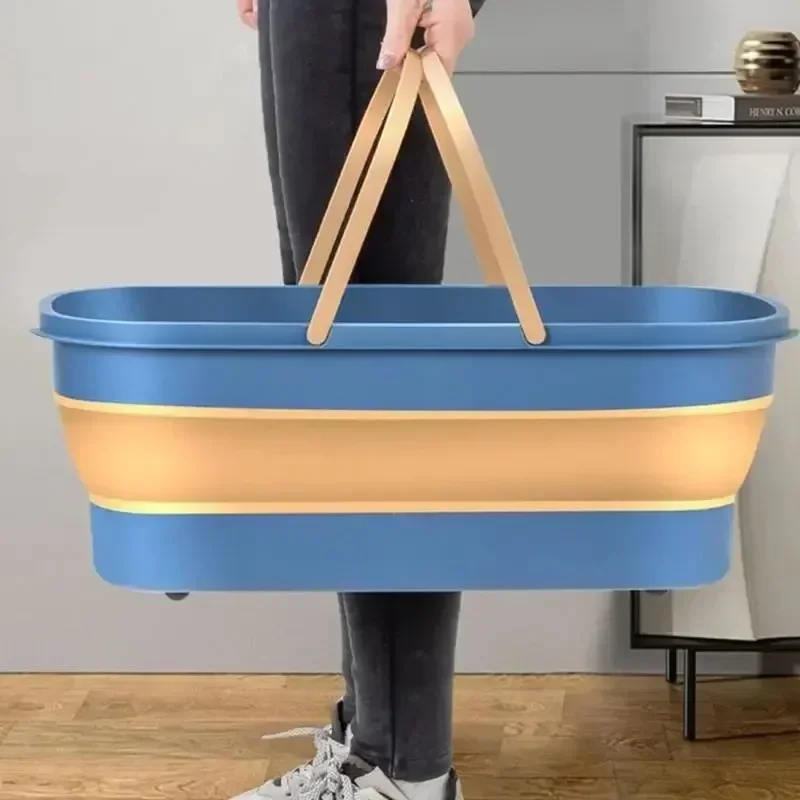 Collapsible Bucket Portable Folding Bucket Car Wash Basin Silicone Washing  Camping Home Foldable Cleaning Mop Bucket