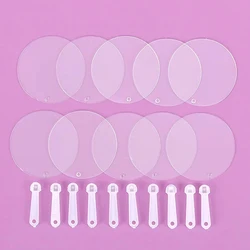 50Pcs Cute Mini Transparent Fan Acrylic Blanks Sheet DIY Christmas Craft Supplies Child Handmade Material Wedding Party Favors