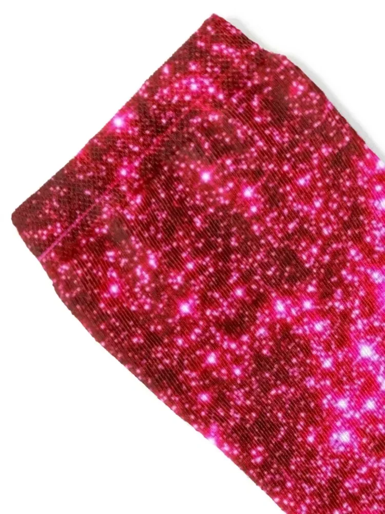 Galaxy Sparkle Stars Hot Pink Socks men cotton high quality halloween Ladies Socks Men's