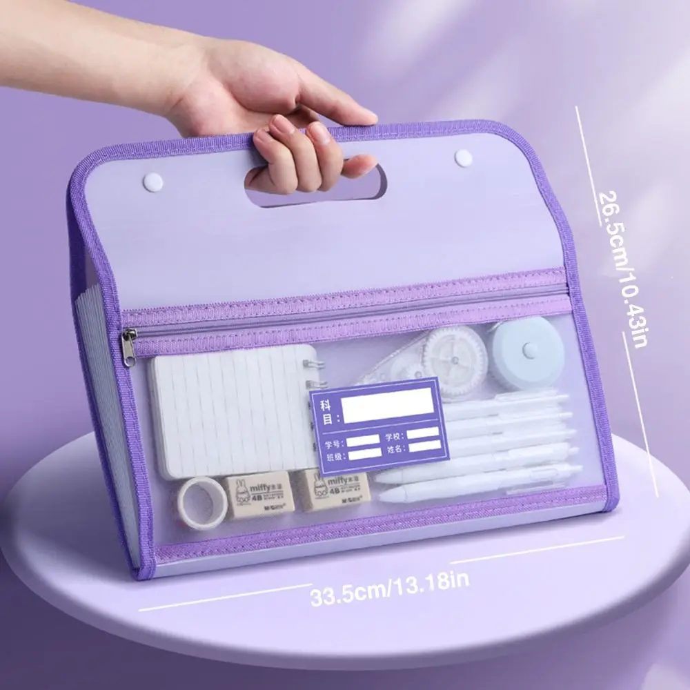 Waterproof A4 File Folder Test Paper Storage 13 Pockets Organ Bag PP Classified Storage Envelope Folder School Office